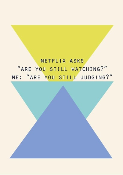 Funny Birthday Card – Netflix Judgement created by Lola Design