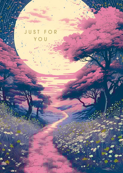 Arty Thinking Of You Card – Moonlight Landscape created by Lola Design