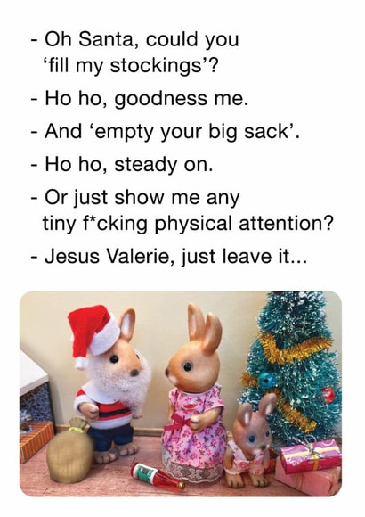 Funny Christmas Card - Rabbits - Couple Argument created by Brainbox Candy