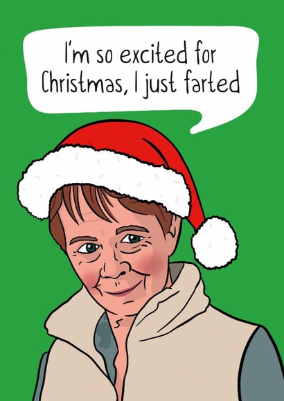 Funny Christmas Card - Celia Imrie - Celebrity Traitors created by Woody's Design