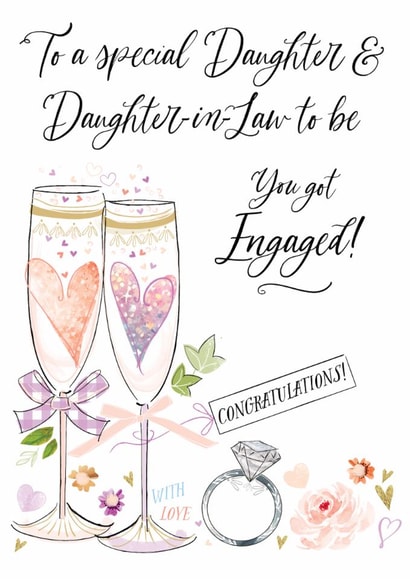 Classic Engagement Card - For Daughter & Daughter-In-Law To Be - Glasses created by Katie Phythian Design
