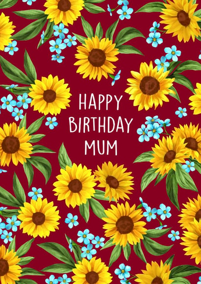 Pretty Birthday Card - For Mum - Sunflowers created by Poppy & Mabel 
