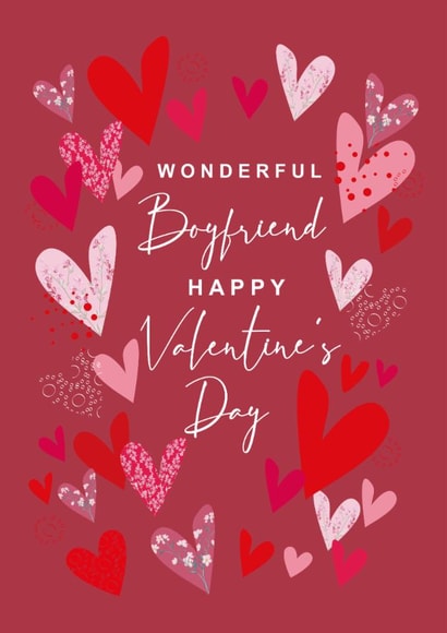 Classic Valentine's Day Card - For Boyfriend - Love Heart Confetti created by SABIVO Design by Sabina