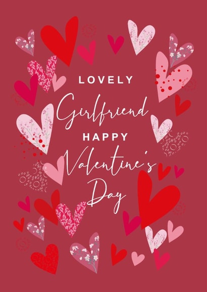 Classic Valentine's Day Card - For Girlfriend - Love Heart Confetti created by SABIVO Design by Sabina