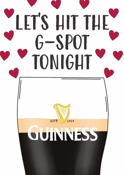 Cheeky Split the G | G-Spot | Funny Valentine’s Card for Guinness Lovers. created by Aussie Studios