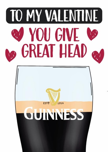 Cheeky Guinness Valentine's Card for Girlfriend created by Aussie Studios
