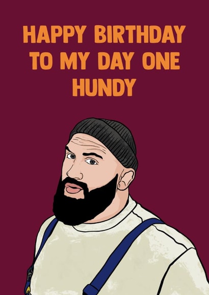 Funny Birthday Card - Joe Marler - Day Ine Hundy created by Doublea