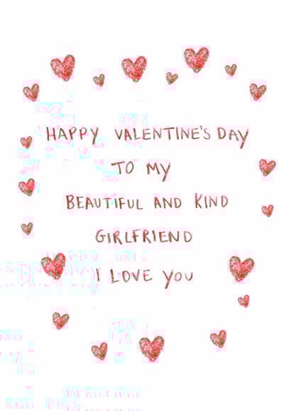 Romantic Valentine’s Day Card - For Girlfriend - Beautiful And Kind I Love You created by HCD Illustration