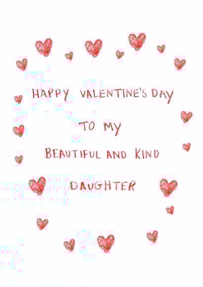 Cute Valentine’s Day Card - For Daughter - Beautiful created by HCD Illustration