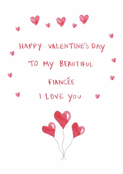 Romantic Valentine’s Day Card - For Fiancee - I Love You created by HCD Illustration