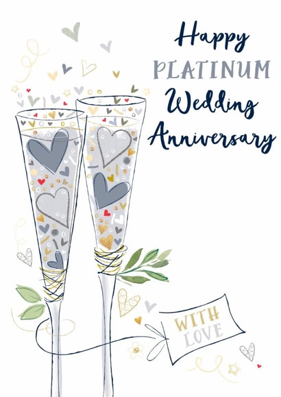 Traditional 70th Anniversary Card - For Special Couple - Platinum created by Katie Phythian Design