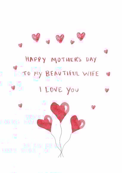 Heartfelt Mothers Day Card - For Wife - I Love You created by HCD Illustration