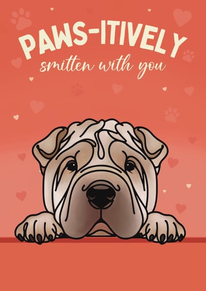 Cute Valentine's Day Card - From The Dog - Sharpei created by Choo Choo 