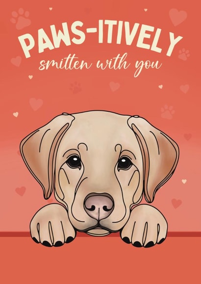 Cute Valentine's Day Card - From The Dog - Golden Labrador created by Choo Choo 