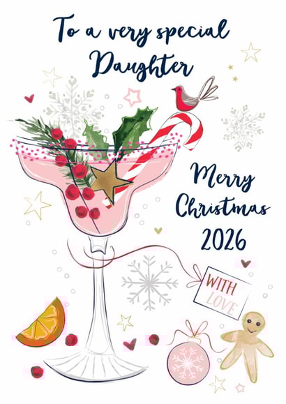 Traditional Christmas Card - For Daughter - 2026 created by Katie Phythian Design