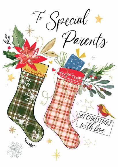 Traditional Christmas Card - For Parents - Stockings created by Katie Phythian Design