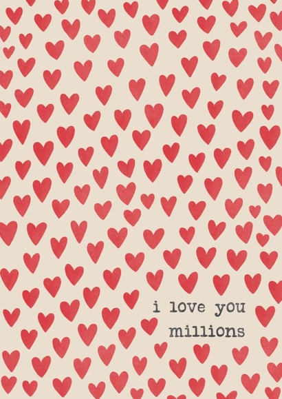 Classic Valentine's Day Card - Love You Millions created by The Merry Giraffe