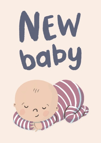 Cute New Baby Card - New Baby - Simple Design created by Lisa Greener