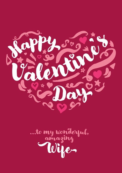 Classic Valentine's Day Card - Amazing Wife created by Fatchair Print