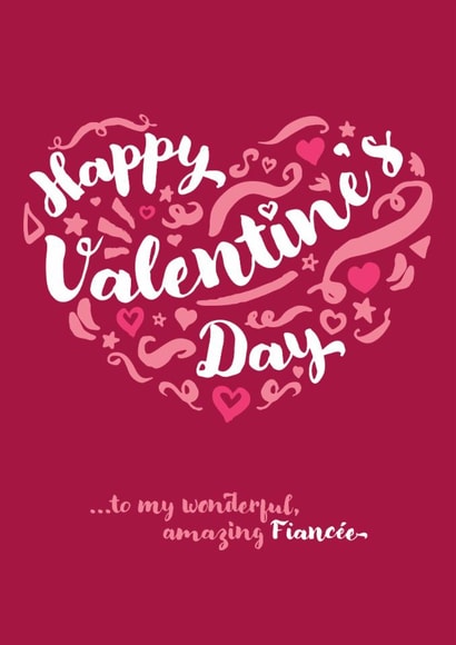 Classic Valentine's Day Card - Amazinf Fiancée created by Fatchair Print