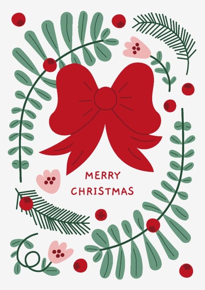 Classic Christmas Wishes – A Festive Card with Red Bow & Evergreen Charm created by Liina Lember
