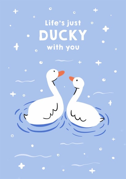 Cute Anniversary Card/Valentine's Day Card - Ducks Swimming Together created by Zove Ahh