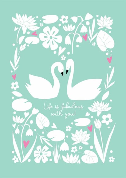 Swan Valentine Card created by Happy Street