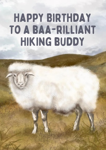 Cute Birthday Card - Hiking Buddy - Sheep created by Hello Fridays Studio