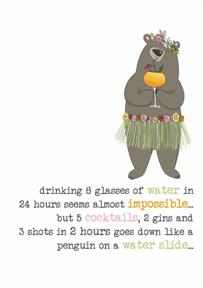 Funny Birthday Card - For Her - Drinking created by Dandelion Stationery