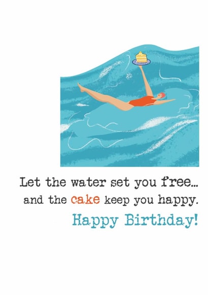 Classic Birthday Card - Quirky Wild Swimming created by Dandelion Stationery