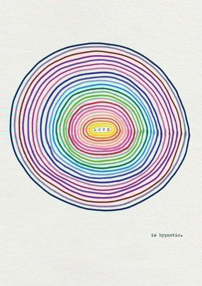 Artistic Anniversary Card – Rainbow Love is Hypnotic created by Brainbox Candy