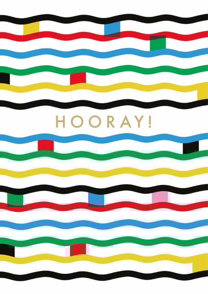 Classic Birthday/Congratulations Card - Hooray - Rainbow Waves created by Holly Hall