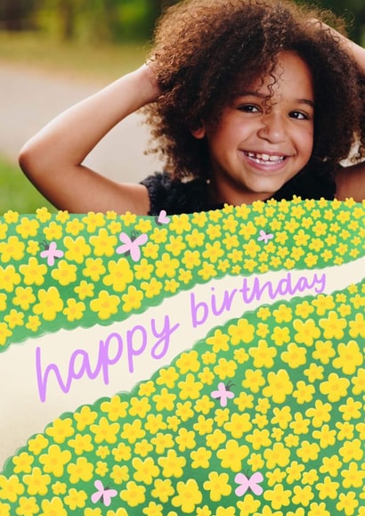 Pretty Birthday Card - Buttercup Field created by Macie Dot Doodles