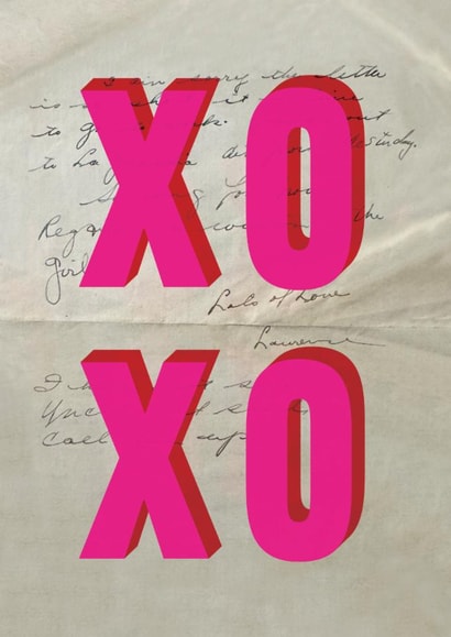 Arty Valentine's Day Card – Hugs And Kisses - XO created by Brainbox Candy