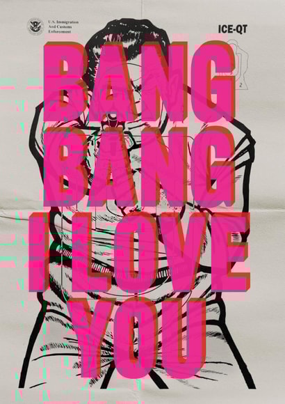 Arty Valentine’s Day Card – Bang Bang I Love You – Real Hackney Dave created by Brainbox Candy