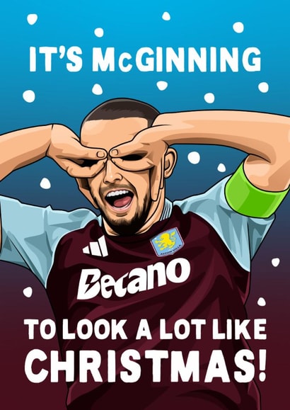 Funny Christmas Card - John McGinn - Aston Villa created by All Things Banter