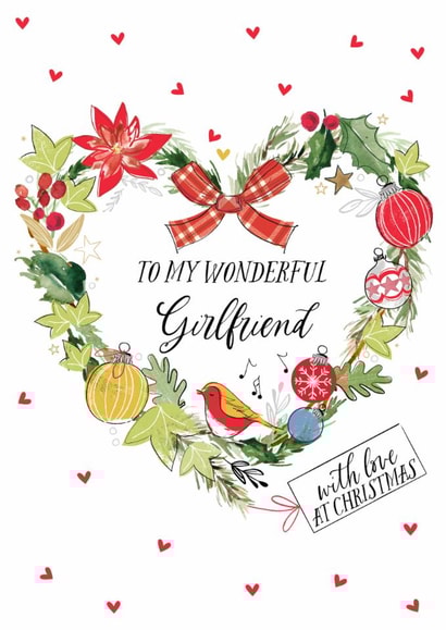 Traditional Christmas Card - For Girlfriend - Wreath created by Katie Phythian Design
