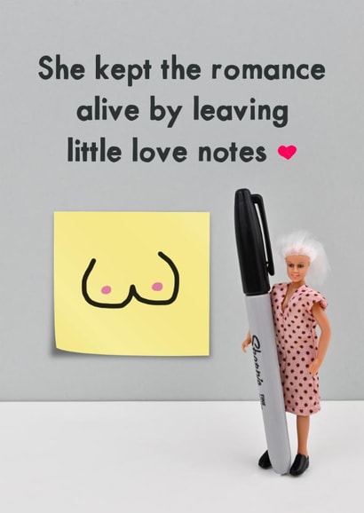 Funny Valentine's Card - Cheeky Love Notes - Anniversary Card. created by Bold & Bright Cards
