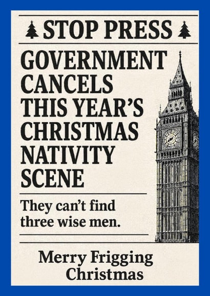 Funny Goverment Christmas Card created by The Awkward Card Company 