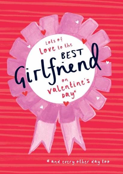 Heartfelt Valentine's Day Card - Best Girlfriend - Rosette created by Bow & Bell