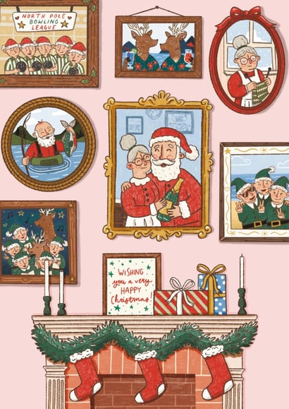 Cute Hand Drawn Christmas Card with whimsical illustrations created by Poppet and Moose