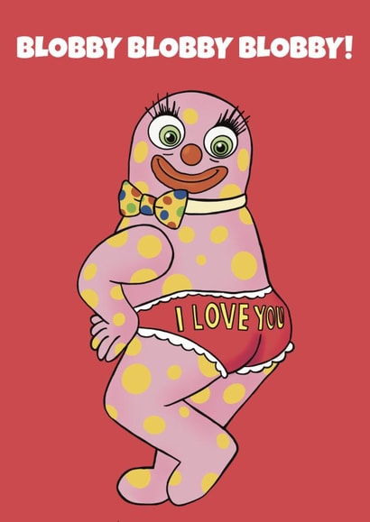 Cute & Silly Blobby Bum Valentine’s Card – I Love You Edition created by Silent Disco Design