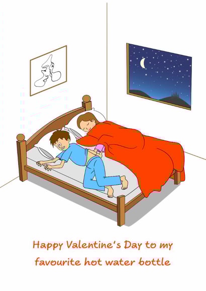 Funny Valentine's Day Card - My Favourite Hot Water Bottle - Cold Feet created by Swizzoo