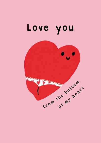 Cute Valentine's Day Card - Love You - From The Bottom Of My Heart created by Holly Fox