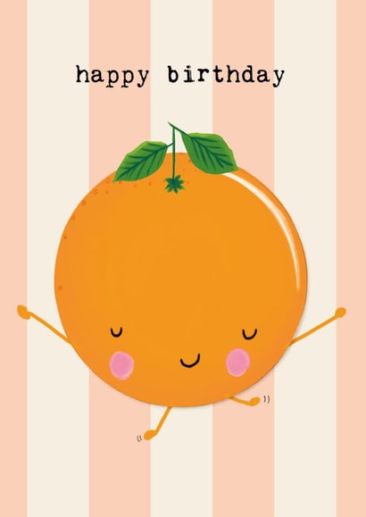 Cute Birthday Card - Orange - For Her created by Bexy Boo