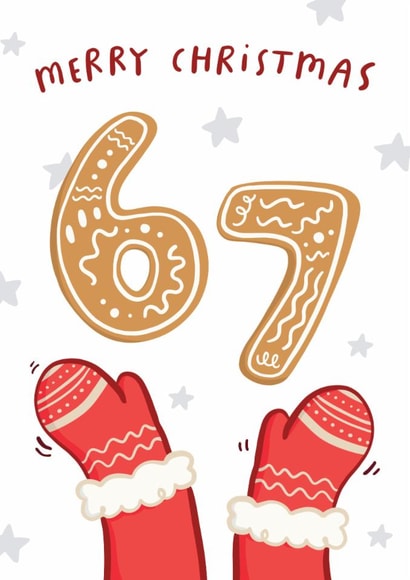 Funny Christmas Card - Six Seven TikTok Meme - 67 created by Arrow Gift Co