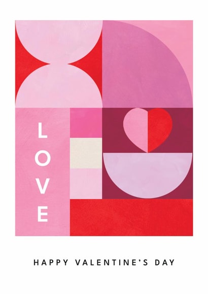 Arty Valentine's Day Card - Love - Contemporary Pattern created by Lemon and Sugar