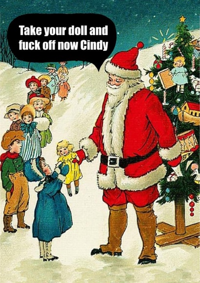 Funny Christmas card guaranteed to make your loved ones laugh created by Fat Cat Cards