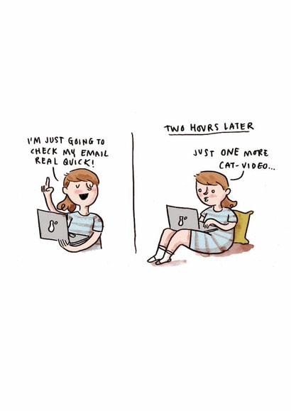 Funny Birthday Card - Just One More Cat Video created by Ohh Deer