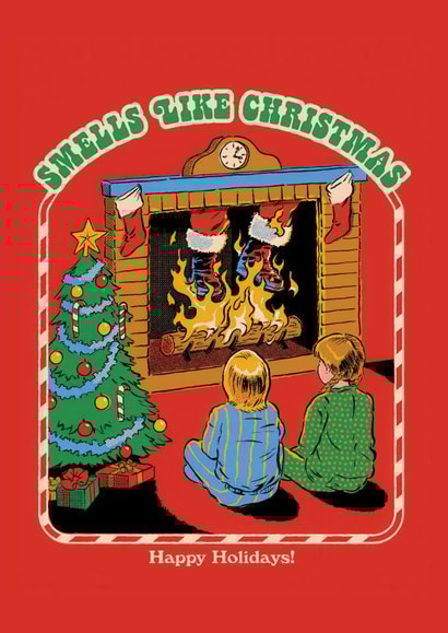 Funny Christmas Card - Smells Like Christmas - Santa's Burning Boots created by Ohh Deer